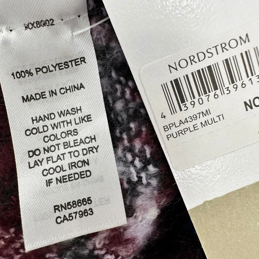 BP Nordstrom Plaid Multicolor Oversized Scarf‎ Soft Cozy Preppy NWT